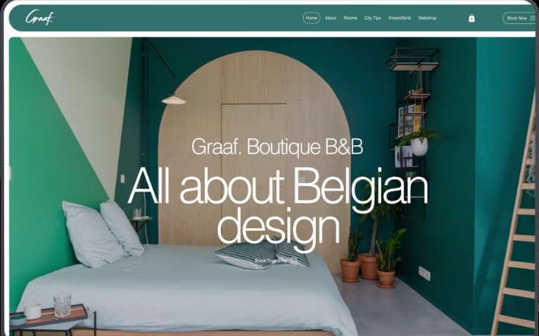 Website van Graaf. Boutique B&B